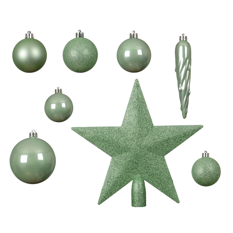 Kerstballen Mix 33 st. - Mintgroen - afbeelding 2