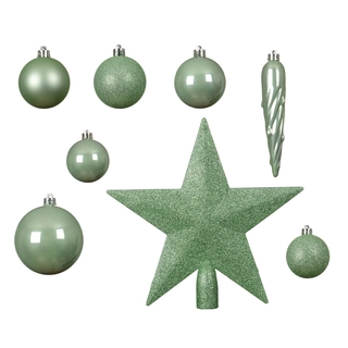 Kerstballen Mix 33 st. - Mintgroen - afbeelding 2