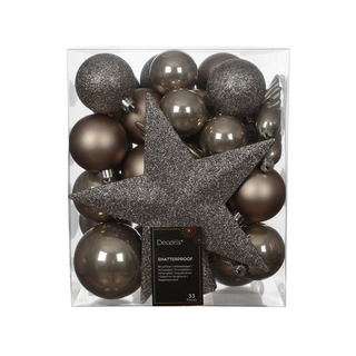 Kerstballen Mix 33 st. - Smokey Parel