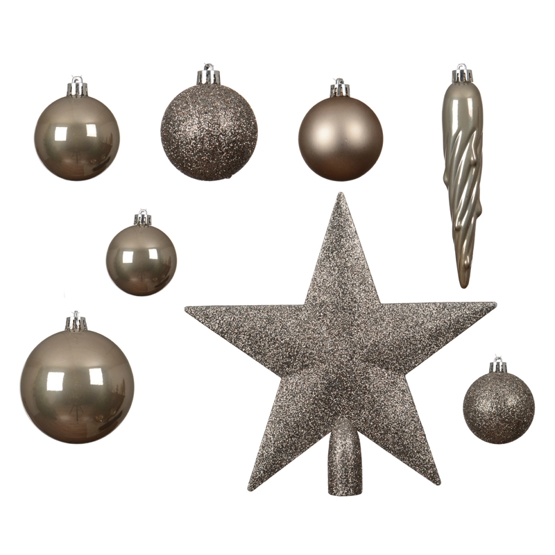 Kerstballen Mix 33 st. - Smokey Parel - afbeelding 2