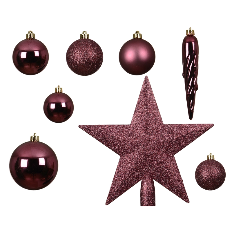 Kerstballen Mix 33 st. - Vintage Roze - afbeelding 2