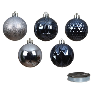 Kerstballen Mix 37 st. - Blauw - afbeelding 2