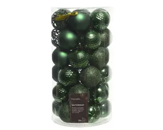 Kerstballen Mix 37 st. - Dennengroen - afbeelding 1