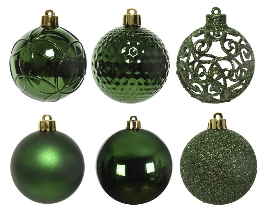Kerstballen Mix 37 st. - Dennengroen - afbeelding 3