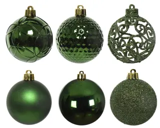 Kerstballen Mix 37 st. - Dennengroen - afbeelding 3