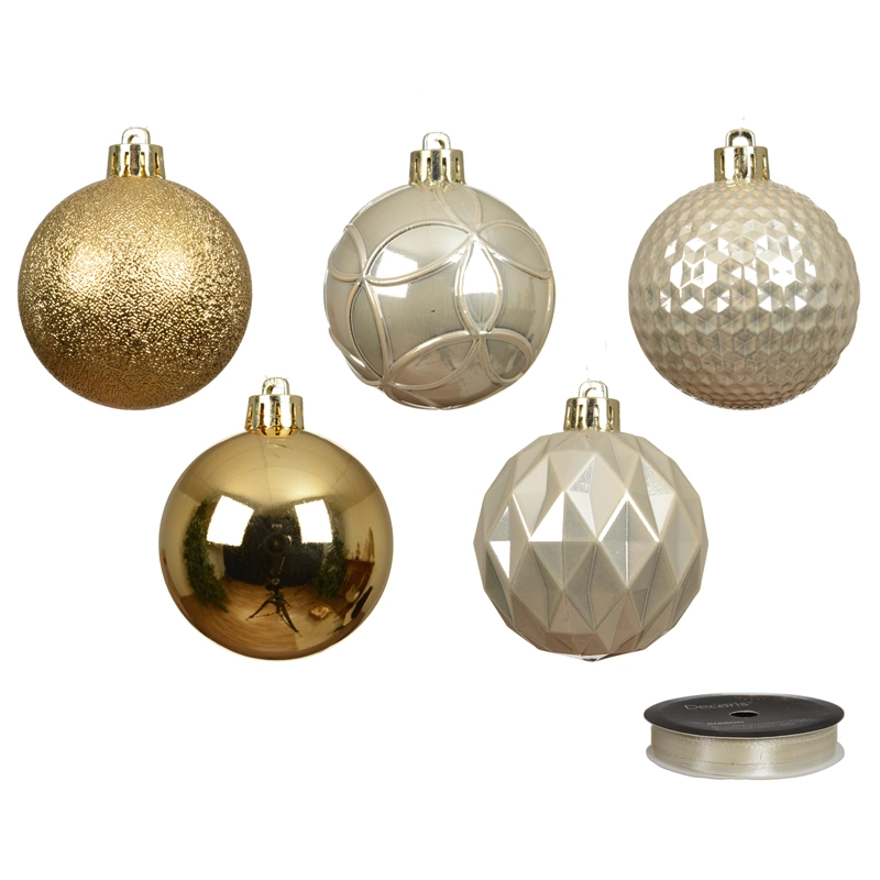 Kerstballen Mix 37 st. - Goud - afbeelding 2