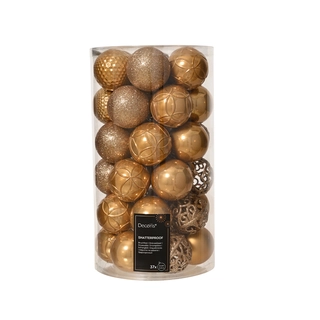 Kerstballen Mix 37 st. - Karamel bruin
