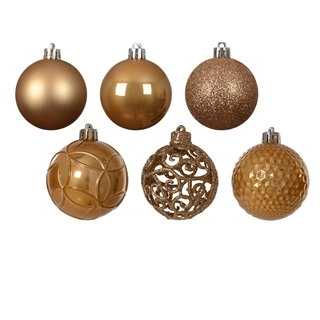 Kerstballen Mix 37 st. - Karamel bruin - afbeelding 2