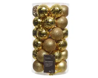 Kerstballen Mix 37 st. - Licht Goud