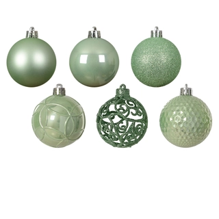 Kerstballen Mix 37 st. - Mintgroen - afbeelding 2