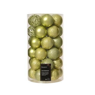 Kerstballen Mix 37 st. - Warm Pistache
