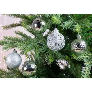 Kerstballen Mix 37 st. - Zilver - afbeelding 2