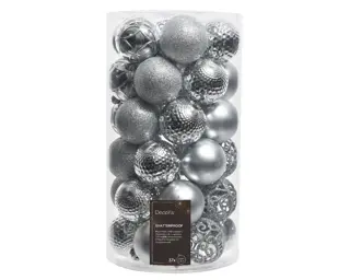 Kerstballen Mix 37 st. - Zilver