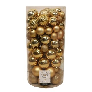 Kerstballen Mix 100 st. - Lichtgoud