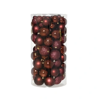 Kerstballen Mix 100 st. - Maroon