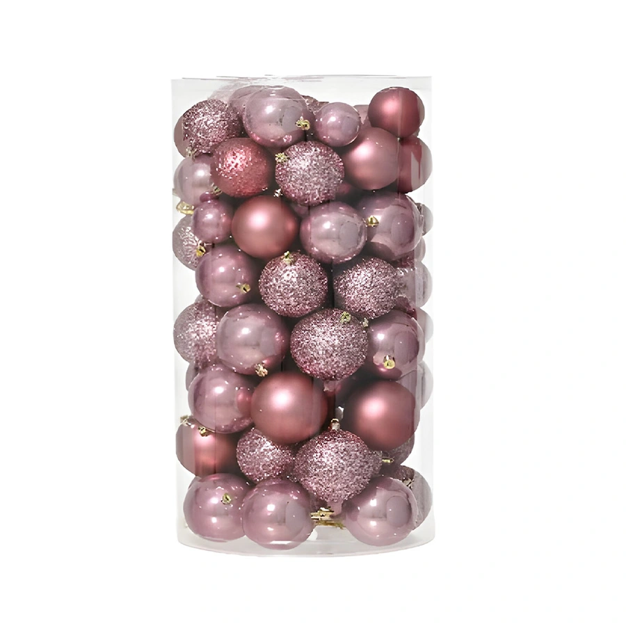 Kerstballen Mix 100 st. - Vintage Roze