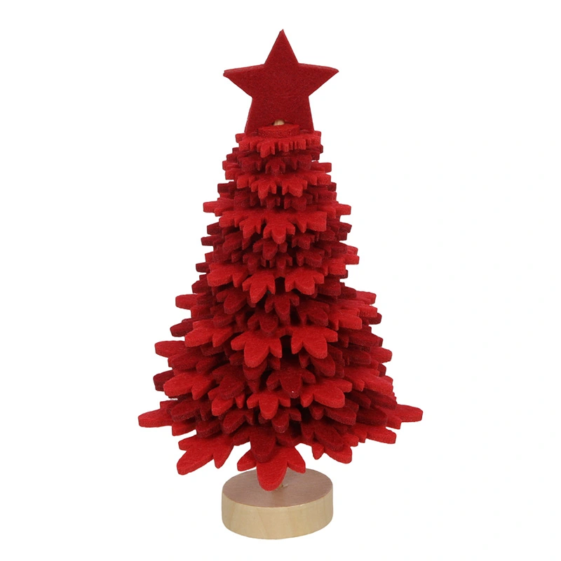 Kerstboom Vilt Rood - 16 cm
