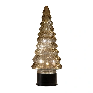 Kerstboompje Glas LED Draaiend Ø13x35 cm - Amber - afbeelding 2