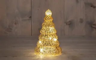 LED Kerstboompje Glas Ø10,5x17,5 cm - Goud - afbeelding 1