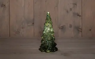 LED Kerstboompje Glas Ø10x20 cm - Groen - afbeelding 1