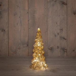 LED Kerstboompje Glas Ø11x25 cm - Goud - afbeelding 1
