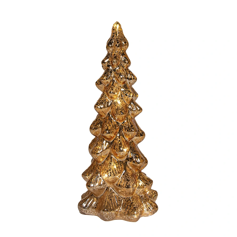 LED Kerstboompje Glas Ø11x25 cm - Goud - afbeelding 2