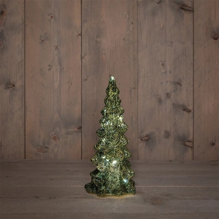 LED Kerstboompje Glas Ø11x25 cm - Groen - afbeelding 1