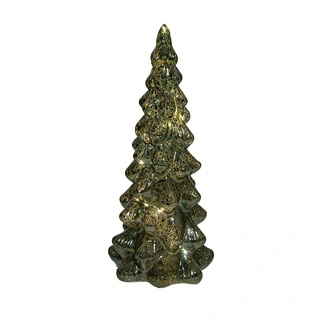 LED Kerstboompje Glas Ø11x25 cm - Groen - afbeelding 2
