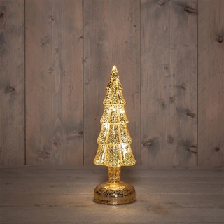 LED Kerstboompje Glas Ø9,5x27,5 cm - Goud - afbeelding 1