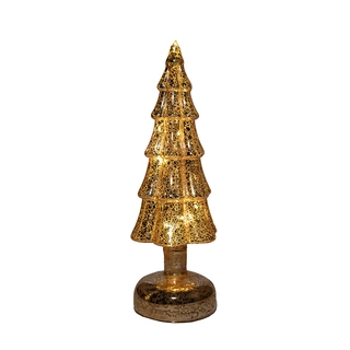 LED Kerstboompje Glas Ø9,5x27,5 cm - Goud - afbeelding 2