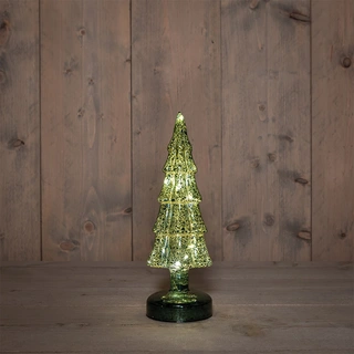 LED Kerstboompje Glas Ø9,5x27,5 cm - Groen - afbeelding 1