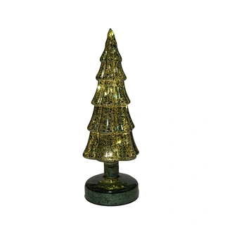LED Kerstboompje Glas Ø9,5x27,5 cm - Groen - afbeelding 2