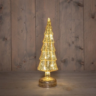LED Kerstboompje Glas Ø11x34 cm - Goud - afbeelding 1