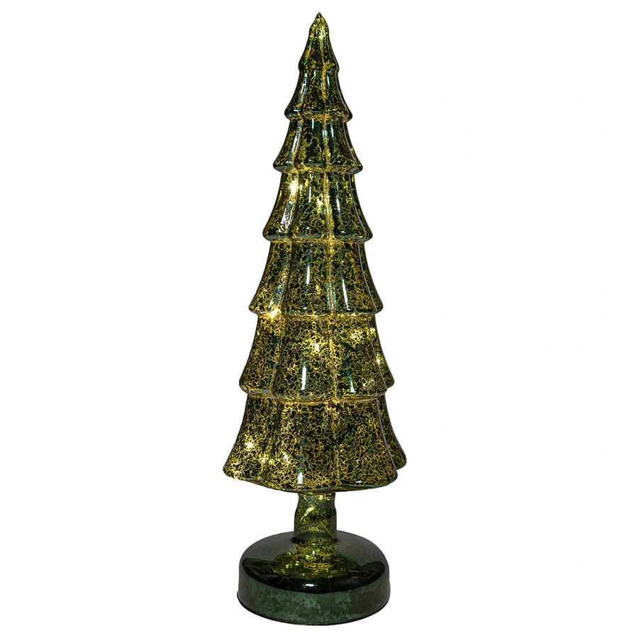 LED Kerstboompje Glas Ø11x34 cm - Groen - afbeelding 2