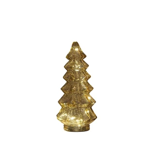 Kerstboompje Glas LED Ø13,5x26 cm - Amber