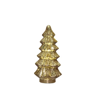 Kerstboompje Glas LED Ø13,5x26 cm - Metallic Goud - afbeelding 1