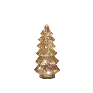 Kerstboompje Glas LED Ø13,5x26 cm - Roze