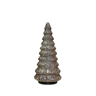 Kerstboompje Glas Draaiend Ø13,3x30 cm - Metallic Antraciet