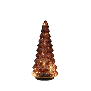 Kerstboompje Glas Draaiend Ø13,3x30 cm - Bordeaux - afbeelding 1