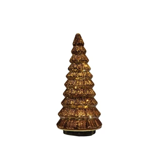 Kerstboompje Glas Draaiend Ø13,3x30 cm - Metallic Brons - afbeelding 1