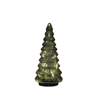 Kerstboompje Glas Draaiend Ø13,3x30 cm - Groen - afbeelding 1