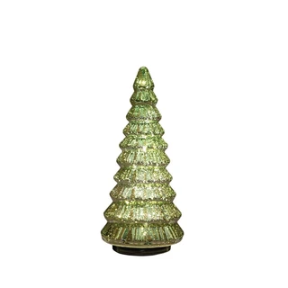 Kerstboompje Glas Draaiend Ø13,3x30 cm - Metallic Groen