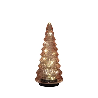 Kerstboompje Glas Draaiend Ø13,3x30 cm - Roze