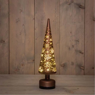 Kerstboompje Glas Draaiend 10x39 cm - Donkerbruin - afbeelding 2