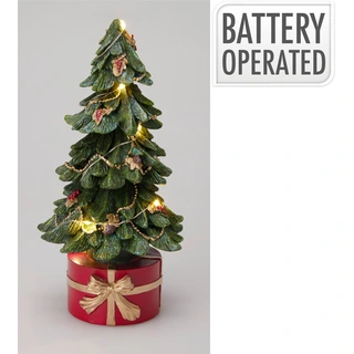 Kerstboom met LED - 13x27 cm - afbeelding 1