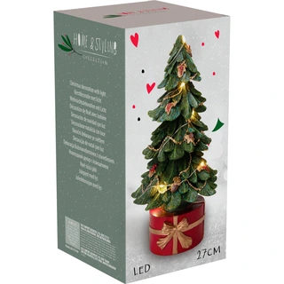 Kerstboom met LED - 13x27 cm - afbeelding 2