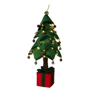 Stoffen Kerstboom met LED - 70 cm - afbeelding 1