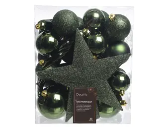 Kerstboomversiering Mix 33 st. - Dennengroen