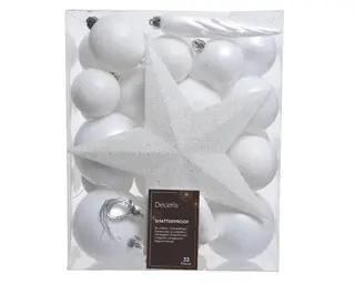 Kerstboomversiering Mix 33 st. - Winterwit