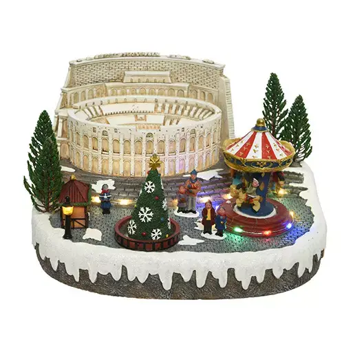 Kerstdorp LED Tafereel Rome - 29x18 cm - afbeelding 1